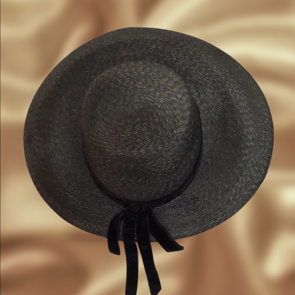 Vintage Women’s Wide-Brim Hat, Black - Picture 5 of 9
